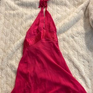 Express hot pink halter dress